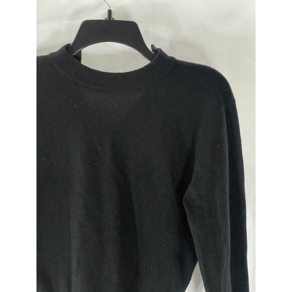 UNBRANDED Women's Black Quarter-Zip Long Sleeve Knit Cropped Sweater SZ S - Picture 4 of 7